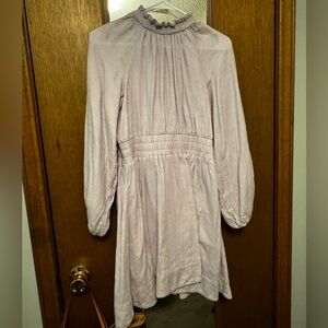 Chelsea Violet Ruffle Mock Neck Mini Dress